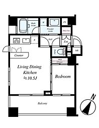 ダイナシティ方南町 9階1LDKの間取り