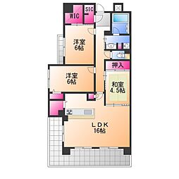 インペリアル鳳 3階3LDKの間取り