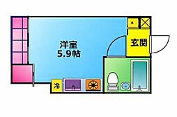 TOP新小岩No1 ワンルームの間取図画像