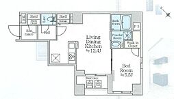 アイルプレミアム月島 7階1LDKの間取り