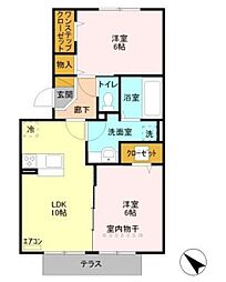 イルソーレ吉川美南アランチャ 2LDKの間取図画像