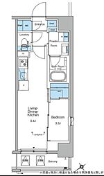 ルフォンリヴェント門前仲町 1LDKの間取図画像