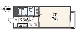アズール 1Kの間取図画像