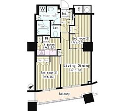 ザ・パークハウス　西新宿タワー60 27階2LDKの間取り