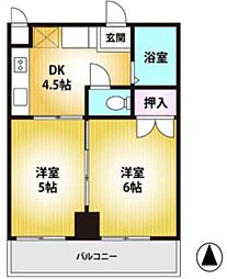 グランドメゾン 2DKの間取図画像