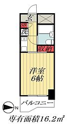 JR総武線 船橋駅 徒歩10分の賃貸マンション 3階1Kの間取り
