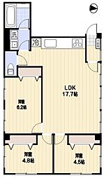 YDビルディング 3階3LDKの間取り