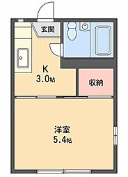 ベレッサ・久我山 1Kの間取図画像