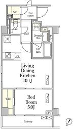 パークペルル池尻 1LDKの間取図画像