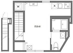 アベリアハイム 2階ワンルームの間取り