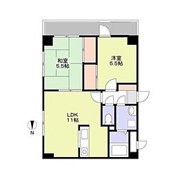 セレニテ甲子園口 2LDKの間取図画像