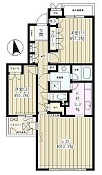スクエア高円寺 2階2LDKの間取り