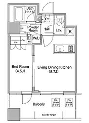 コンフォリア東池袋WEST 7階1LDKの間取り