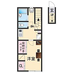 南海線 和歌山大学前駅 徒歩27分の賃貸アパート 2階1Kの間取り