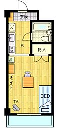 タウンパレス ワンルームの間取図画像
