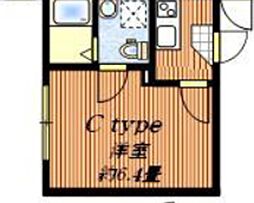 コスモネクシア舎人 1Kの間取図画像
