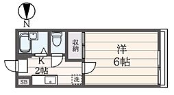 ディアス柏木 1階1Kの間取り