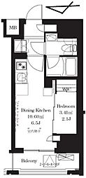 フレンシア御徒町 1DKの間取図画像