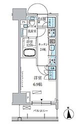パークアクシス上野三丁目 1Kの間取図画像