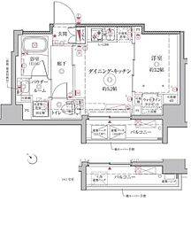 東京メトロ南北線 王子駅 徒歩7分の賃貸マンション 7階1DKの間取り