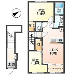 ソル・ルーベル 2LDKの間取図画像