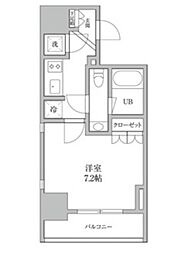 KDXレジデンス神田 6階1Kの間取り