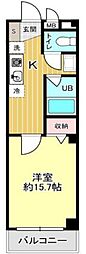 第63シンエイビル 1Kの間取図画像