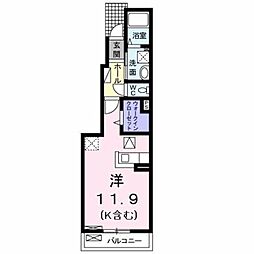 京王線 聖蹟桜ヶ丘駅 徒歩9分の賃貸アパート 1階ワンルームの間取り
