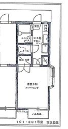 ハイツソレイユ 1階1Kの間取り