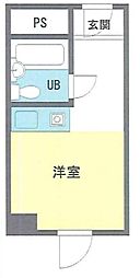 ロイヤル武蔵小山 6階ワンルームの間取り