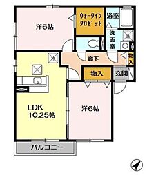 ルミエール 2LDKの間取図画像