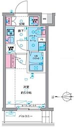 GENOVIA天王台 5階1Kの間取り