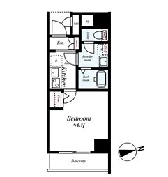 JR京浜東北・根岸線 大森駅 徒歩5分の賃貸マンション 8階1Kの間取り