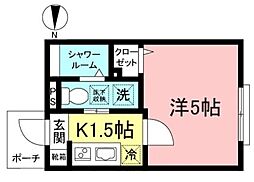 メゾン・ブランシェ 1Kの間取図画像