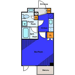 京急本線 北品川駅 徒歩3分の賃貸マンション 1階1Kの間取り