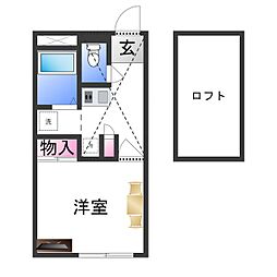 レオパレス美原東2 1Kの間取図画像