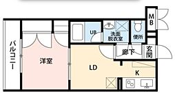 ユーコート世田谷松原 3階1DKの間取り
