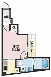 宿河原パークテラス 1Kの間取図画像