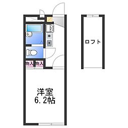 レオパレスセルボ 1Kの間取図画像