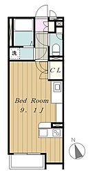レオネクストホワイトヒルズ3 ワンルームの間取図画像