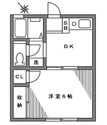 シティーホームズ 1DKの間取図画像