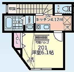 メゾンドソレイユ大塚 2階1Kの間取り