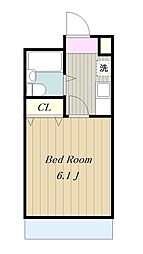 パークハイム斉藤 1Kの間取図画像