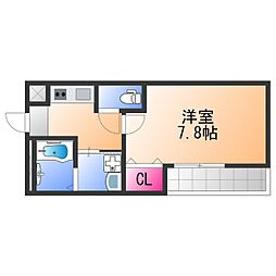 フジパレス泉大津駅西 1Kの間取図画像