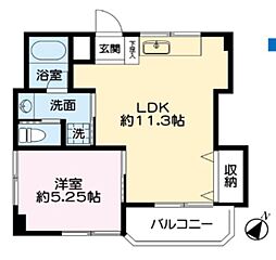 大光ハイツ 1LDKの間取図画像