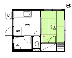 シティハイムあかね 1階1Kの間取り