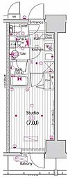 GALARIVERSIDE横濱南 1Kの間取図画像