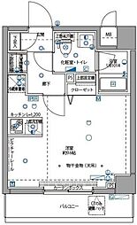 パティーナ京急蒲田 2階ワンルームの間取り