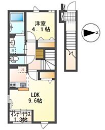 シャレード 1LDKの間取図画像
