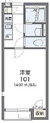 レオネクスト百合2 1Kの間取図画像